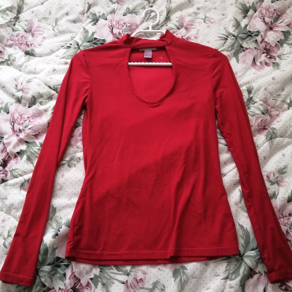 Red Open Front Top - Picture 1 of 2